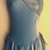 GK ICE FIGURE SKATE ADULT X-SMALL ASYM BLUE VELVET SWEETHEART JA FOIL DRESS AXS