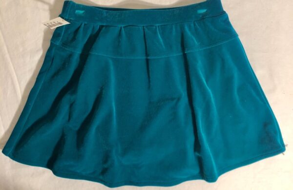 GK ICE SKATE SKIRT ADULT SMALL GREEN VELVET RED PLEATS PULL ON SKIRT Sz AS NWT! - Image 10