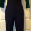 GK ICE SKATE LADIES SMALL 3/4SLV GREEN VELVT TURTLENK NAVY C/L DANCE UNITARD AS