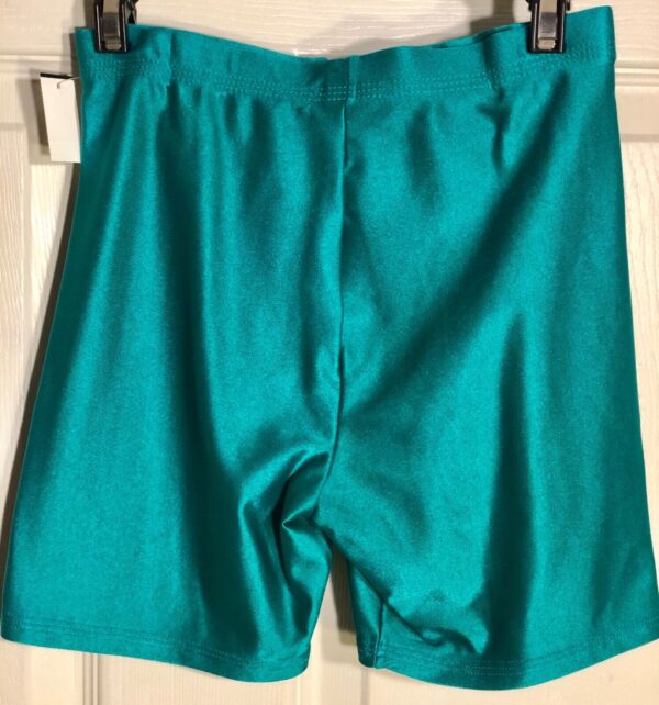 GK WORKOUT SHORTS LADIES SMALL GREEN NYLON/SPANDEX DANCE CHEER GYMNASTICS  AS - Image 3