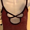 GK DANCE JAZZ TOP GIRLS LARGE WINE FOIL VELVET CRISSCROSS STRAPS CAMISOLE Sz CL - Image 4