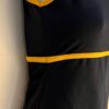 GK DANCE CHEER LADIES SMALL NAVY YELLOW DRY TECH V-NECK PERFORM TOP Sz AS NWT! - Image 2