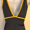 GK DANCE CHEER LADIES SMALL NAVY YELLOW DRY TECH V-NECK PERFORM TOP Sz AS NWT! - Image 4