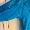 GK SUPPLEX WARM UP JACKET ADULT SMALL TURQUOISE FOIL WHITE GYMNASTIC CHEER Sz AS - Image 2