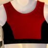 GK RED VELVET CROP TOP CHILD LARGE SLVLS BLACK VELVET TRIM DANCE GYMNASTS CL NWT - Image 4