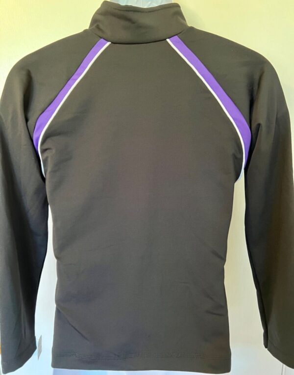 GK BLACK DRYTECH ADULT SMALL UNISEX PURPLE ACCENT GYMNASTICS WARM UP JACKET AS - Image 4