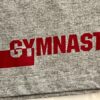 GK BOYS LARGE Gray Heather Cotton Blended RED "GYMNAST" Graphic Jersey Shorts L