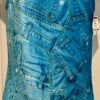 GK TURQOISE DENIM CHILD SMALL VELVET PRINT GYMNAST DANCE TANK LEOTARD Sz CS NWT!