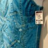 GK TURQOISE DENIM CHILD SMALL VELVET PRINT GYMNAST DANCE TANK LEOTARD Sz CS NWT! - Image 4