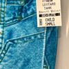 GK TURQOISE DENIM CHILD SMALL VELVET PRINT GYMNAST DANCE TANK LEOTARD Sz CS NWT! - Image 5