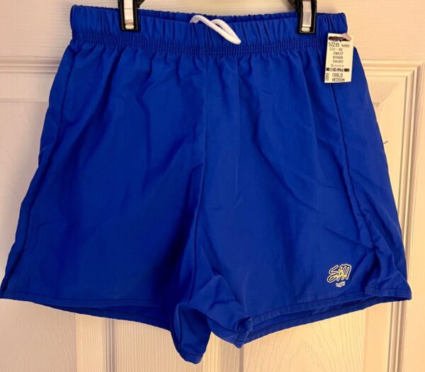 GK SHANNON MILLER BOXERS YOUTH MEDIUM BLUE NYLON GYMNASTS CHEER WORKOUT SHORTS M