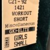 GK CHILD SMALL MINI WORKOUT SHORTS GREEN VELVET CHEER DANCE GYMNASTICS Sz CS NWT - Image 4