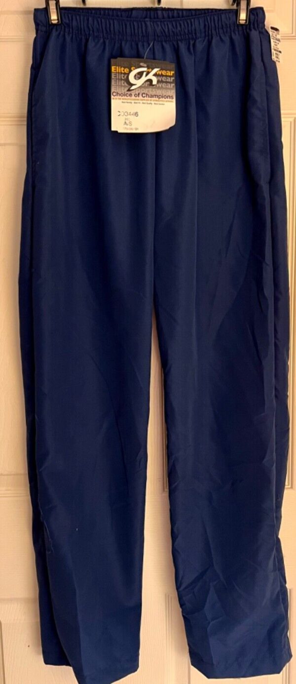 GK WARM UP ADULT SMALL NAVY MICROFIBER GYMNASTS SKATE CHEER ATHLETIC PANTS Sz S