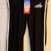 GK "TUMBLE" CAPRI PANTS SIZE LADIES LARGE COTTON/SPANDEX BLACK WHITE TRIM SZ L