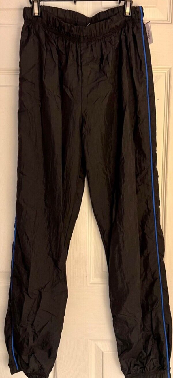 GK WARM UP ADULT SMALL BLACK SUPPLEX ANKLE ZIP GYMNASTS CHEER ATHLETIC PANTS S - Image 2