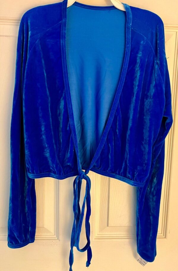 GK ROYAL VELVET  LADIES SMALL L/S WRAP W/ TIE SKATE BALLET DANCE CASUAL JACKET S - Image 6