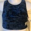 GK ELITE JAZZ DANCE CHEER GIRLS MEDIUM NAVY CRUSHED VELVET TANK CROP TOP Sz CM