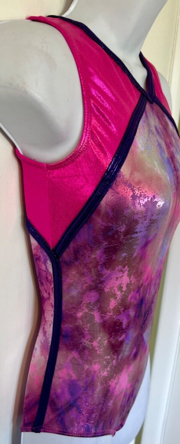 GK PURPLE HAZE ADULT X-SMALL PINK MYSTIQUE GYMNASTIC DANCE TANK LEOTARD Sz AXS - Image 4