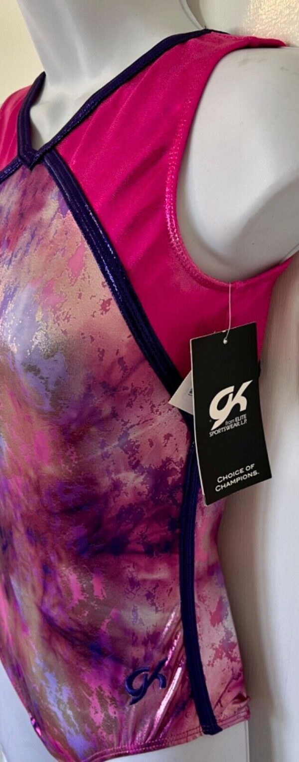 GK PURPLE HAZE ADULT X-SMALL PINK MYSTIQUE GYMNASTIC DANCE TANK LEOTARD Sz AXS - Image 5