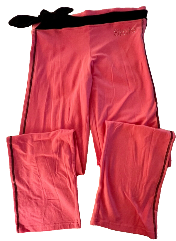 GK â€œSKATEâ€ GRAPHIC WOMENS LARGE PINK/BLACK COTTON 2-LAYER WAIST PANTS CASUAL L - Image 5