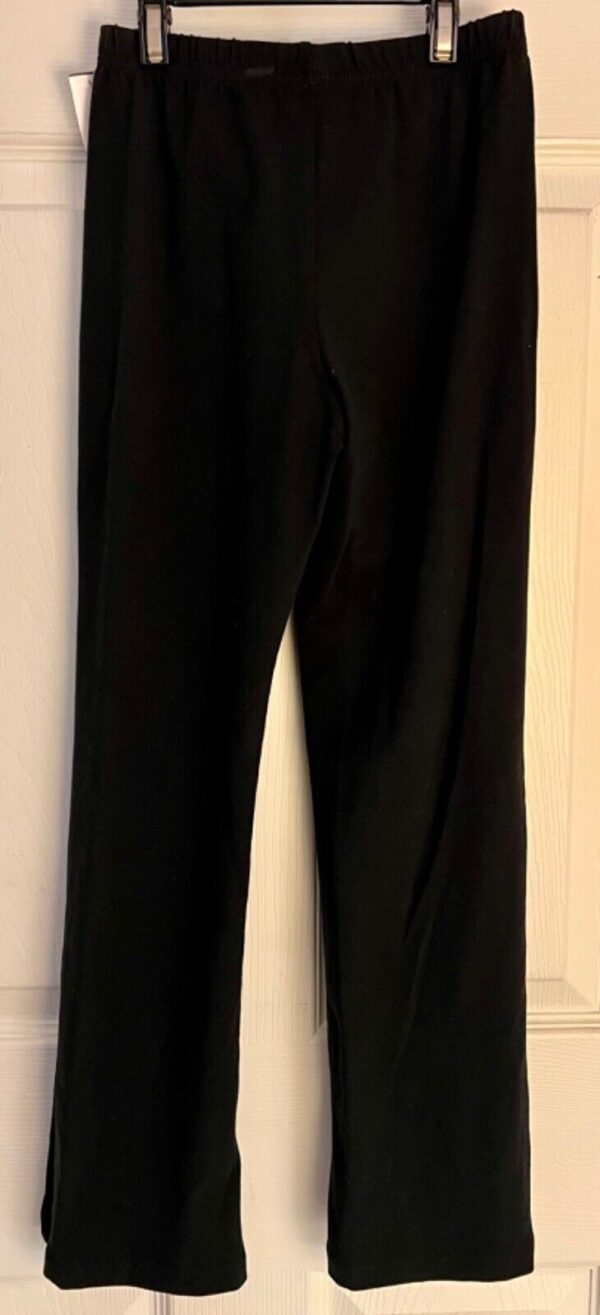 GK WARM UP CHILD MEDIUM BLACK COTTON/SPANDEX BOOT CUT ICE SKATE ATHLETIC PANTS M - Image 3