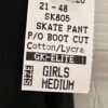 GK WARM UP CHILD MEDIUM BLACK COTTON/SPANDEX BOOT CUT ICE SKATE ATHLETIC PANTS M - Image 7