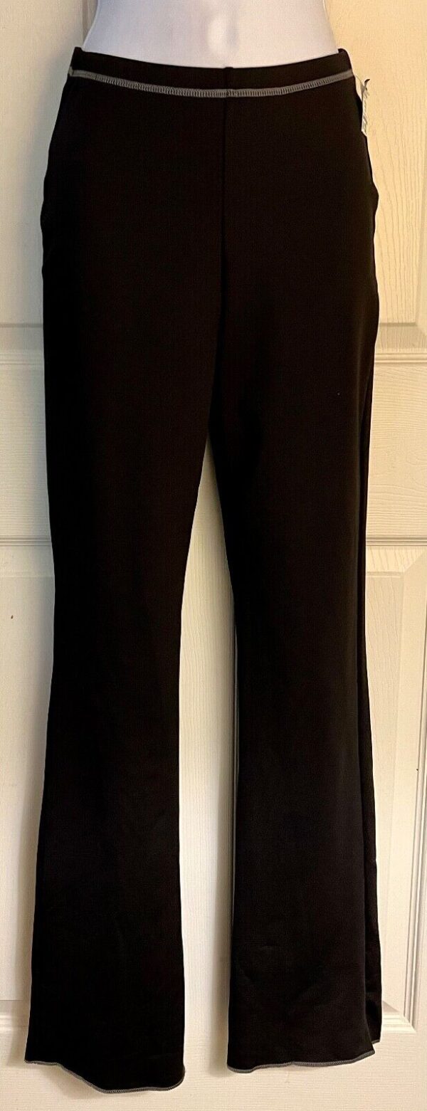 GK DANCE JAZZ LADIES SMALL BLACK NYLON/SPANDEX BOOT CUT LEG TRAINING PANTS SZ S