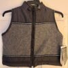 GK SKATE GIRLS SMALL GRAY POLY FLEECE CRINKLE NYLON CROPPED RIBBON TRIM VEST S