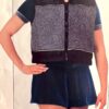 GK SKATE GIRLS SMALL GRAY POLY FLEECE CRINKLE NYLON CROPPED RIBBON TRIM VEST S - Image 2