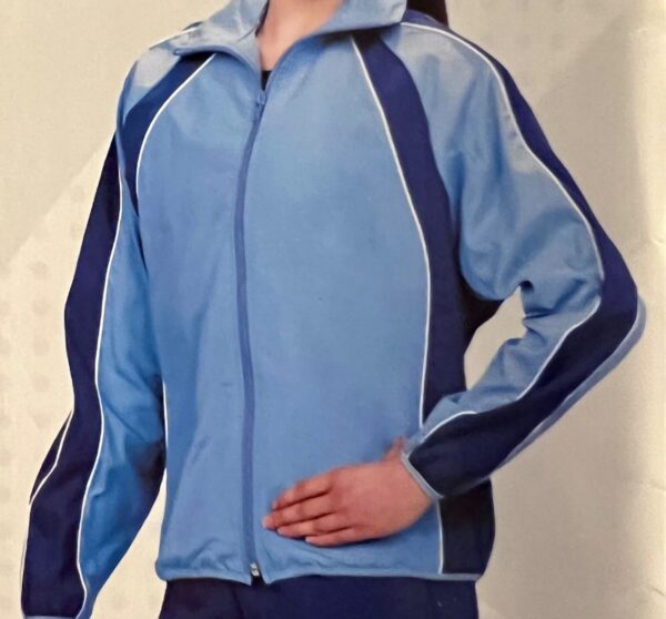 GK WARM UP JACKET CHILD MEDIUM ROYAL SUPPLEX NAVY WHITE PERFORMANCE FIT Sz M NWT