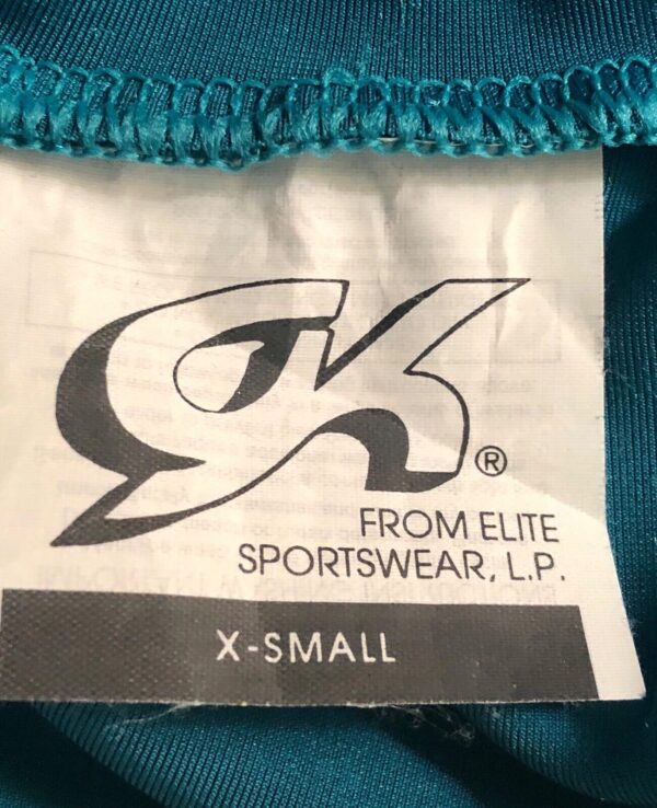 GK Elite GREEN FOIL VELVET JA LgS GYMNASTIC DANCE LEOTARD AXS NWT! - Image 4