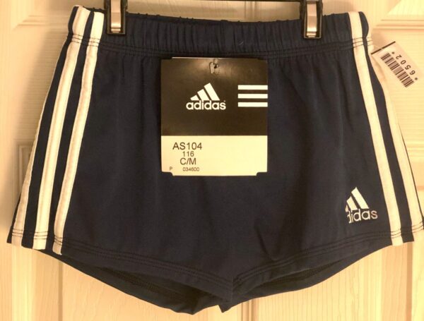 ADIDAS GK BOYS MEDIUM NAVY GYMNASTIC RUNNING COMPETITION PERFORMANCE SHORTS CM