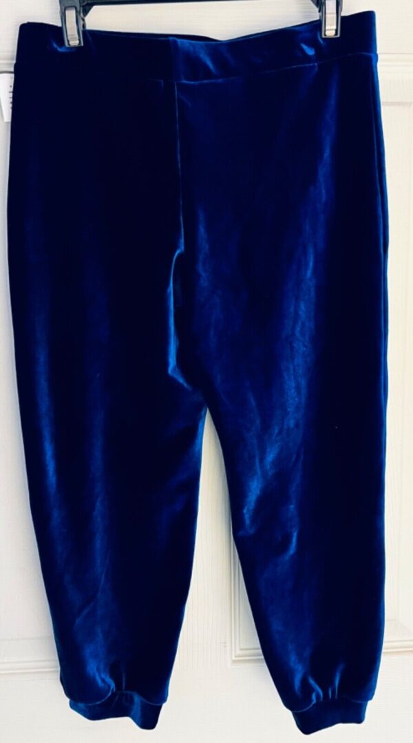 GK ELITE DANCE LADIES SMALL BLUE SMOOTH VELVET CUFFED CAPRI PANTS Sz AS NWT! - Image 3