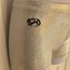 CHEER GK ADULT PETITE X-SMALL WHITE SPARKLE WORKOUT GYMNASTICS DANCE SHORTS PXS - Image 3