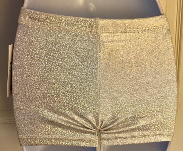 CHEER GK ADULT PETITE X-SMALL WHITE SPARKLE WORKOUT GYMNASTICS DANCE SHORTS PXS - Image 6