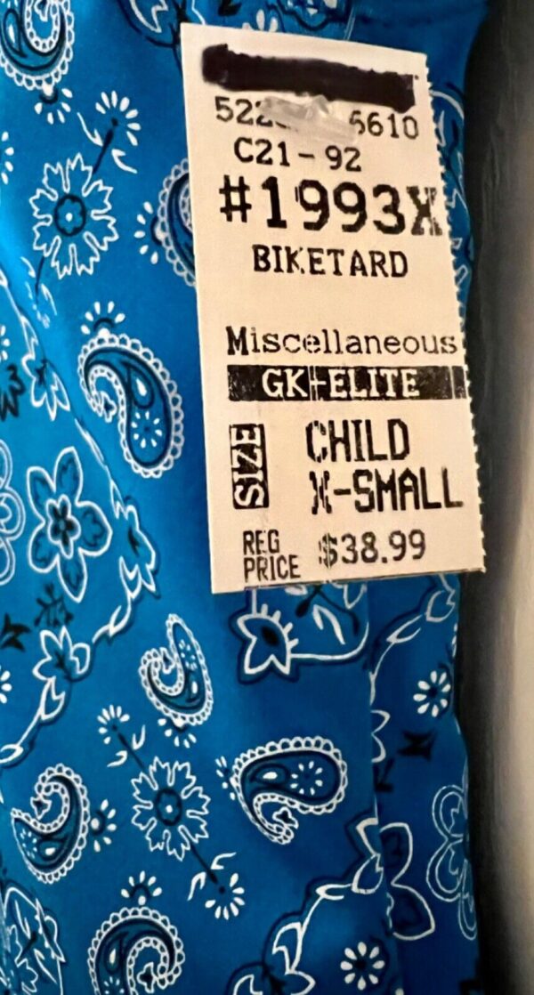 GK BIKETARD CHILD CHILD X-SMALL BLUE PAISLEY PRINT GYMNASTICS DANCE TANK SZ XS - Image 5