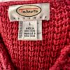Talbots Red Coral Women's Large Mercerized Cotton Crochet Cardigan Sweater SZ L - Image 4