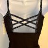 GK JAZZ DANCE ADULT SMALL BLACK MICROFIBER FOIL TRIM STRAPPY BACK CAMISOLE TOP S - Image 4