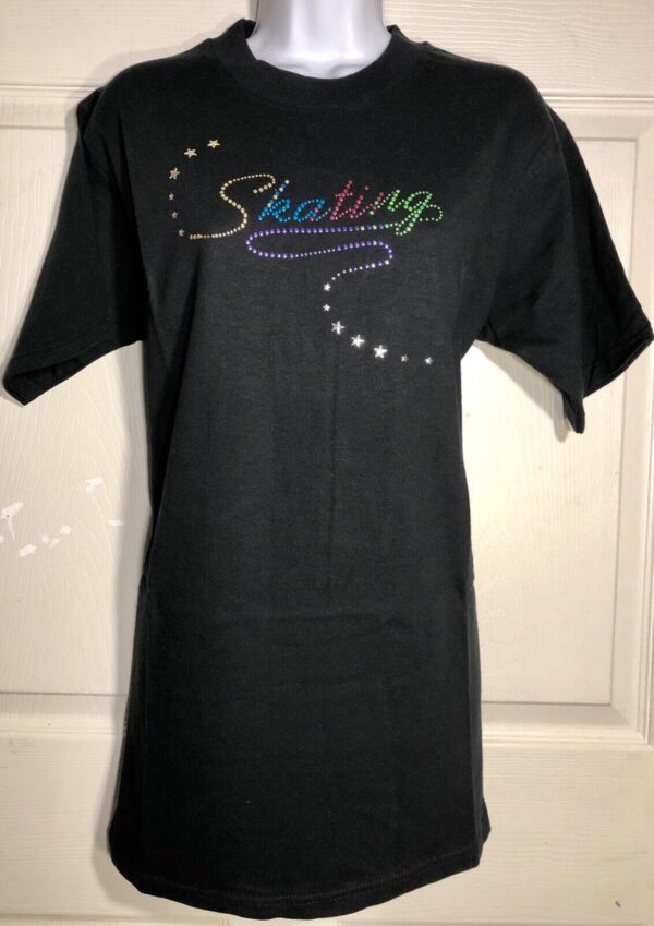 DURABLE  GK "SKATING" T-SHIRT ADULT MEDIUM BLACK COLOR METALLIC JA SZ M