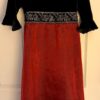Brooke Lindsay Girl's Size 7 Black Velour Burgundy Sheer 3/4 Slv Maxi Dress SZ 7 - Image 4