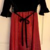 Brooke Lindsay Girl's Size 7 Black Velour Burgundy Sheer 3/4 Slv Maxi Dress SZ 7 - Image 5