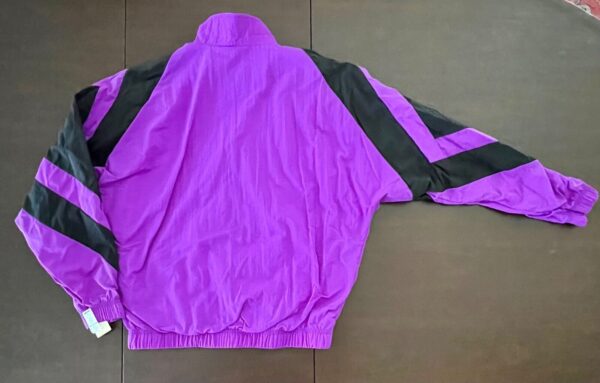 GK WARM UP JACKET UNISEX ADULT MEDIUM PURPLE BLACK SUPPLEX NYLON GYMNAST CHEER M - Image 2