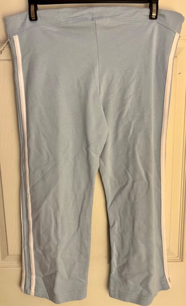 GK 'CHEER' GRAPHIC LADIES LARGE LIGHT BLUE COT/SPANDEX CHEER CAPRI PANTS SZ L - Image 5