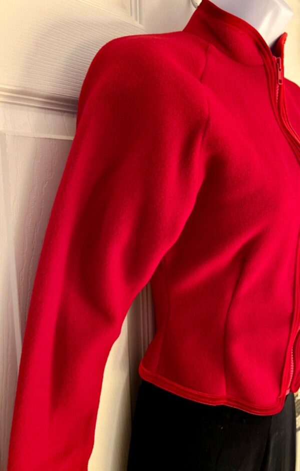 GK ICE DANCE FIGURE SKATE ADULT X-SMALL RED FLEECE VELVET ZIP JACKET SZ S NWT! - Image 2