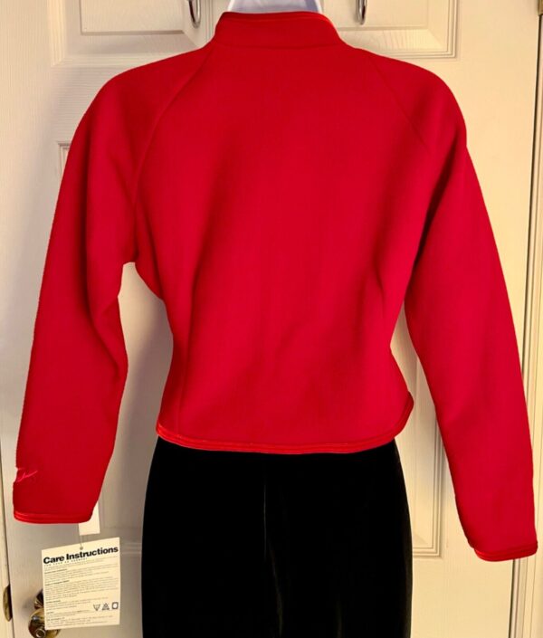 GK ICE DANCE FIGURE SKATE ADULT X-SMALL RED FLEECE VELVET ZIP JACKET SZ S NWT! - Image 4