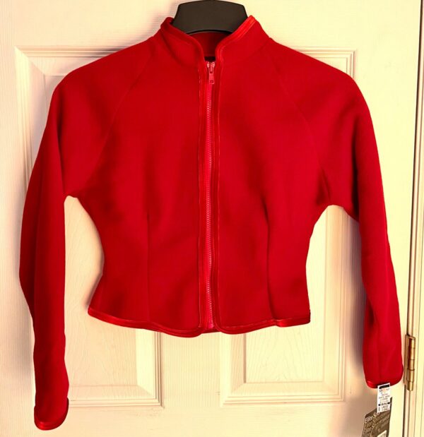 GK ICE DANCE FIGURE SKATE ADULT X-SMALL RED FLEECE VELVET ZIP JACKET SZ S NWT! - Image 6