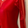 GK LgS RED MYSTIQUE ADULT SMALL RED MESH GYMNASTICS DANCE CHEER LEOTARD Sz AS - Image 4