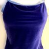 GK DANCE JAZZ TOP ADULT SMALL PURPLE VELVET BLUE X-BACK STRAPS CAMISOLE Sz AS