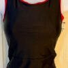 GK ELITE DANCE JAZZ ADULT SMALL BLACK MICROTECH RED TRIM TANK TOP Sz AS NWT!