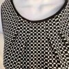 White House Black Market Size 2 Slvls Peplum Black White Top - Image 4